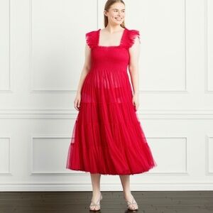 NWT Hill House Collectors Edition Ellie Nap Dress Red Tulle M